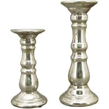 KerzenHalter ArgenT, silber, Polyresin, 12x12x29,5 cm