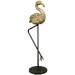 Flamingo Aurum, gold, Polyresin, 26x20x70 cm