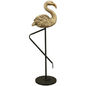 Flamingo Aurum, gold, Polyresin, 26x20x70 cm
