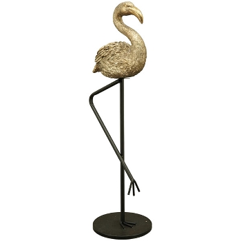 Flamingo Aurum, gold, Polyresin, 29x20x89 cm