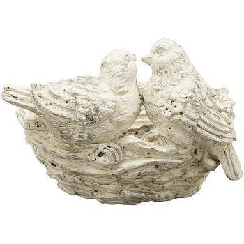 VogelNest Valo, creme, Polyresin, 19,5x17x12,5 cm