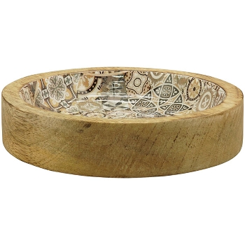 Tablett Dost, natur, Holz, 17x17x3,5 cm