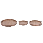 Tablett mit Griff Dost, natur, Holz/Alu, 20x20x4 cm