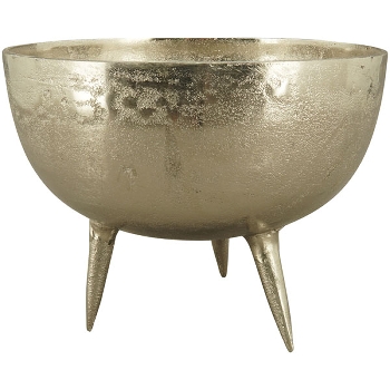 Schale mit Fuß GROS, silber, Alu, 31x31x20 cm