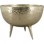 Schale mit Fuß GROS, silber, Alu, 31x31x20 cm