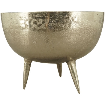 Schale mit Fuß GROS, silber, Alu, 31x31x20 cm