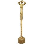 Skulptur Puri, gold, Alu/Holz, 9x7x42 cm