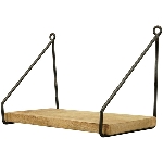 WandRegal Puri, natur/schwarz, Holz/Metall, 30x20x16 cm