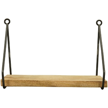 WandRegal Puri, natur/schwarz, Holz/Metall, 30x20x16 cm