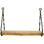 WandRegal Puri, natur/schwarz, Holz/Metall, 30x20x16 cm