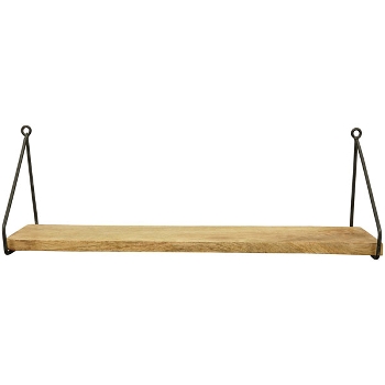 WandRegal Puri, natur/schwarz, Holz/Metall, 61x20x16 cm