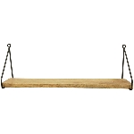 WandRegal Puri, natur/schwarz, Holz/Metall, 61x20x16 cm