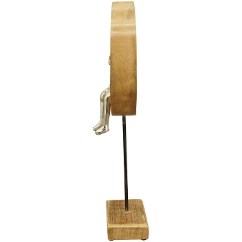 Skulptur Artisanal, natur/silber, Holz/Metall, 20x7x40 cm
