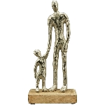 Skulptur Artisanal, Holz/Alu, 12x5x25,5 cm