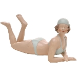 Frau CrivA, blau/oliv, Polyresin, 14x5x6,5 cm