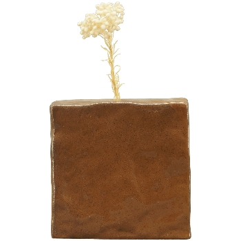 Vase ikebana, braun, Porzellan, 10,6x5x10,5 cm