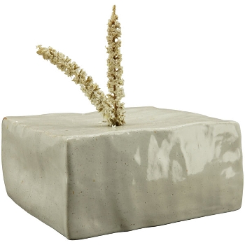 Vase ikebana, weiß, Porzellan, 13,4x13,4x6 cm