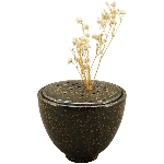 Vase ikebana, schwarz, Porzellan, 10,3x10,3x8,8 cm