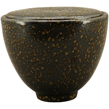 Vase ikebana, schwarz, Porzellan, 10,3x10,3x8,8 cm