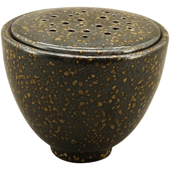 Vase ikebana, schwarz, Porzellan, 10,3x10,3x8,8 cm