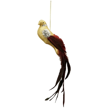 VogelHänger FedeR, blau/rot/grün, Feder, 22x8x4 cm