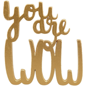 You are WOW Dost, gold, Holz, 10x10,8x0,9 cm