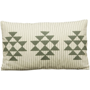 Kissen Dans, grau/weiß, Polyester/Baumwolle, 60x35 cm
