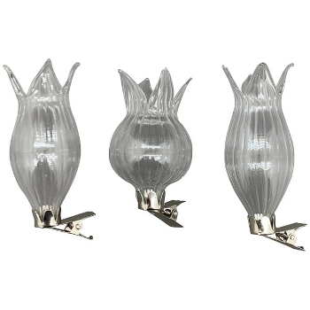 BlumeVase mit Klammer Set/3 Vitreous, klar, Glas, 14x11x5 cm