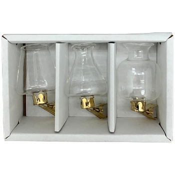 Vase mit Klammer Set/3 Vitreous, klar, Glas, 14,5x9x5 cm