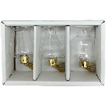 Vase mit Klammer Set/3 Vitreous, klar, Glas, 14,5x9x5 cm