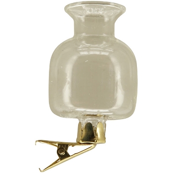 Vase mit Klammer Set/3 Vitreous, klar, Glas, 14,5x9x5 cm