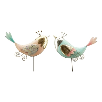 Vogel mit Stick ArtFerro, Metall, 37x8x95 cm, 35x8x105 cm