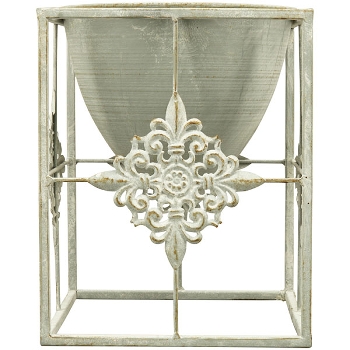 PflanzTopf ClairBlanc, creme, Metall, 17x17x21,5 cm
