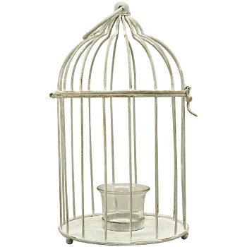 WindLicht ClairBlanc, creme, Metall, 16,5x16,5x28 cm