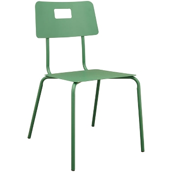 Stuhl EnameL, grün, Metall, 49x57x84 cm