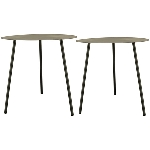 Tisch Set/2 Sobre, schwarz, Metall, 45x45x40 cm