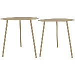 Tisch Set/2 ClairBlanc, creme, Metall, 45x45x40 cm