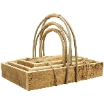 Kasten Set/3 TIMBA, Holz, 33x20x21 cm, 39x25,5x24 cm