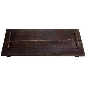 Tablett Bloom, Holz/Metall, 50x20,5x7 cm