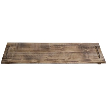 Tablett Bloom, Holz/Metall, 80x20,5x7 cm