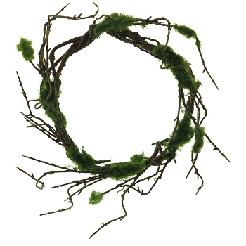 ZweigKranz mit Moos ArtificialNature, grün, 40 cm