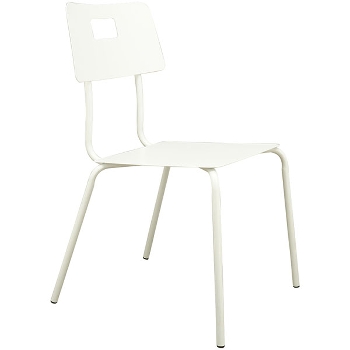 Stuhl ClairBlanc, weiß, Metall, 49x57x84 cm