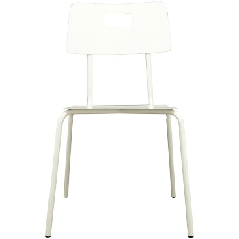 Stuhl ClairBlanc, weiß, Metall, 49x57x84 cm