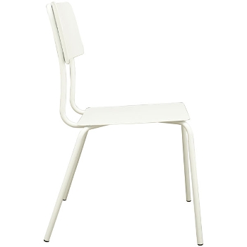 Stuhl ClairBlanc, weiß, Metall, 49x57x84 cm