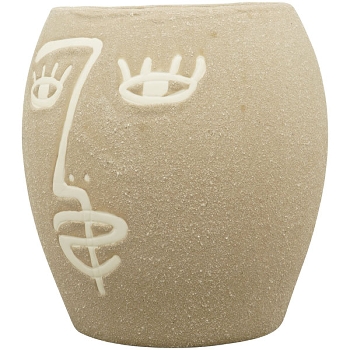Vase SilO, beige, Porzellan, 14,5x14,5x15 cm