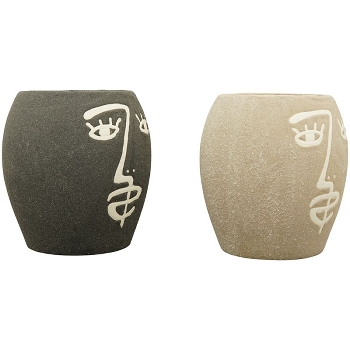 Vase SilO, beige, Porzellan, 14,5x14,5x15 cm