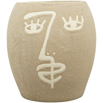 Vase SilO, beige, Porzellan, 14,5x14,5x15 cm