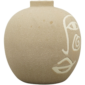 Vase SilO, beige, Porzellan, 15,5x15,5x16,2 cm