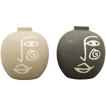 Vase SilO, beige, Porzellan, 15,5x15,5x16,2 cm