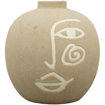 Vase SilO, beige, Porzellan, 15,5x15,5x16,2 cm